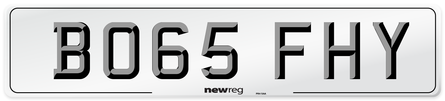 BO65 FHY Number Plate from New Reg